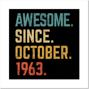 59th Birthday Gift 59 Year Old Awesome Since October 1963 Posters and Art